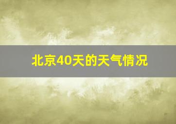 北京40天的天气情况