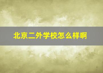 北京二外学校怎么样啊