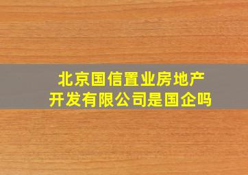 北京国信置业房地产开发有限公司是国企吗