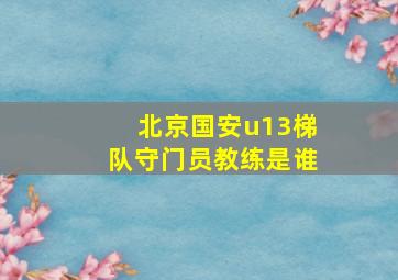 北京国安u13梯队守门员教练是谁