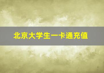 北京大学生一卡通充值