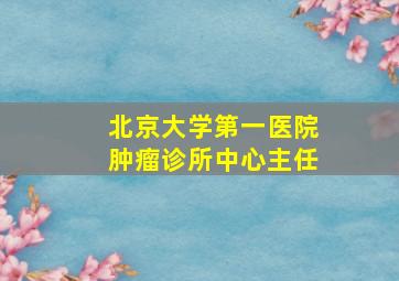 北京大学第一医院肿瘤诊所中心主任