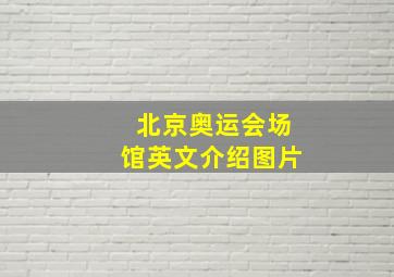 北京奥运会场馆英文介绍图片