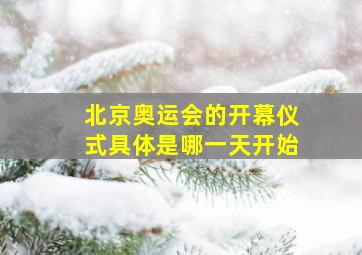 北京奥运会的开幕仪式具体是哪一天开始