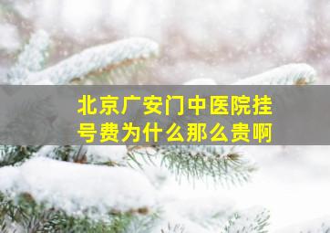 北京广安门中医院挂号费为什么那么贵啊