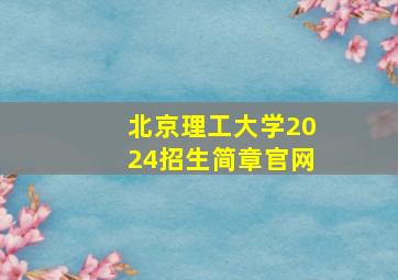 北京理工大学2024招生简章官网