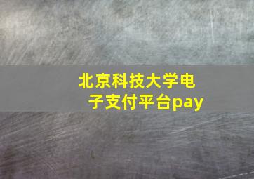 北京科技大学电子支付平台pay