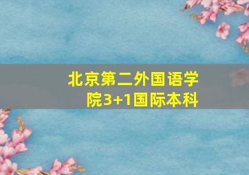 北京第二外国语学院3+1国际本科