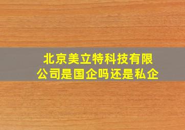 北京美立特科技有限公司是国企吗还是私企