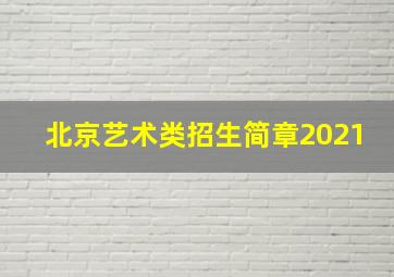 北京艺术类招生简章2021