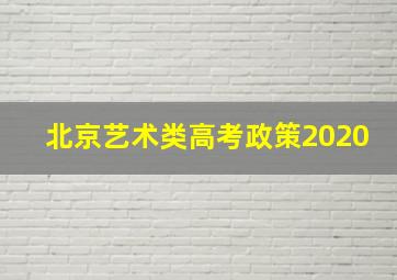 北京艺术类高考政策2020