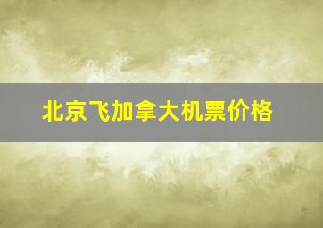 北京飞加拿大机票价格