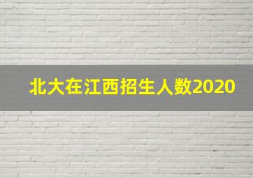 北大在江西招生人数2020