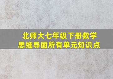 北师大七年级下册数学思维导图所有单元知识点