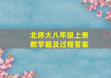 北师大八年级上册数学题及过程答案