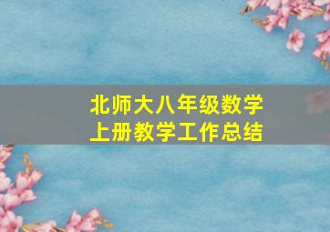 北师大八年级数学上册教学工作总结