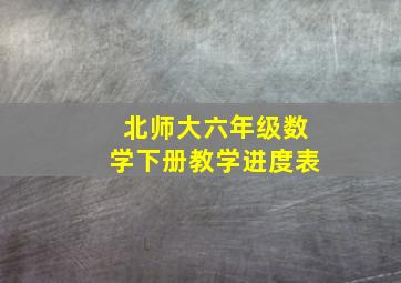 北师大六年级数学下册教学进度表