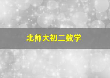 北师大初二数学