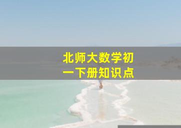 北师大数学初一下册知识点