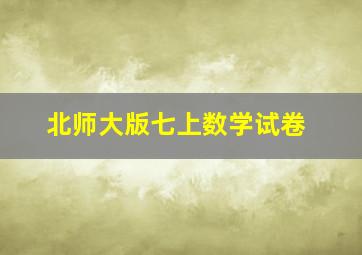 北师大版七上数学试卷