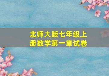 北师大版七年级上册数学第一章试卷