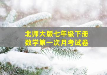 北师大版七年级下册数学第一次月考试卷