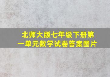 北师大版七年级下册第一单元数学试卷答案图片