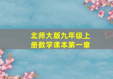 北师大版九年级上册数学课本第一章