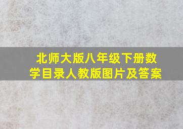 北师大版八年级下册数学目录人教版图片及答案