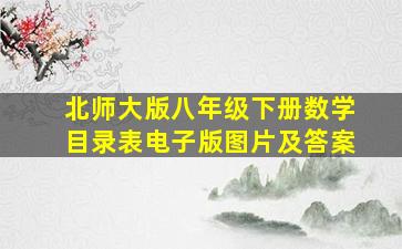 北师大版八年级下册数学目录表电子版图片及答案