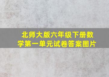 北师大版六年级下册数学第一单元试卷答案图片