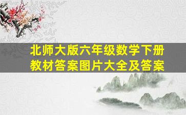 北师大版六年级数学下册教材答案图片大全及答案