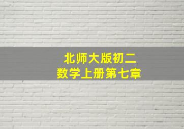 北师大版初二数学上册第七章