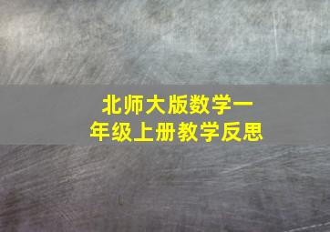 北师大版数学一年级上册教学反思