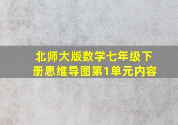 北师大版数学七年级下册思维导图第1单元内容