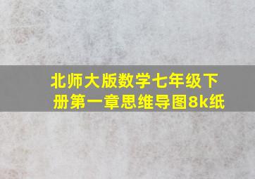 北师大版数学七年级下册第一章思维导图8k纸