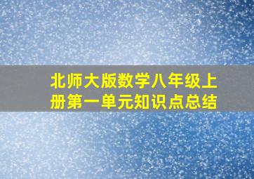 北师大版数学八年级上册第一单元知识点总结