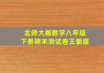 北师大版数学八年级下册期末测试卷王朝霞