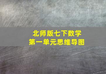 北师版七下数学第一单元思维导图