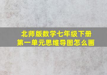 北师版数学七年级下册第一单元思维导图怎么画