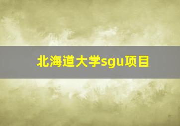 北海道大学sgu项目