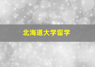 北海道大学留学