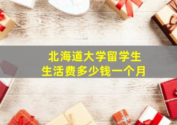 北海道大学留学生生活费多少钱一个月