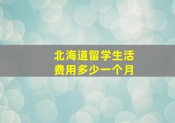 北海道留学生活费用多少一个月