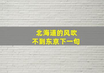 北海道的风吹不到东京下一句