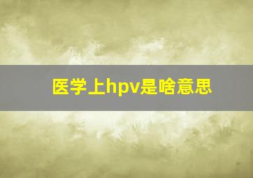 医学上hpv是啥意思