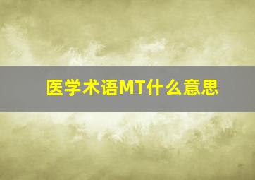 医学术语MT什么意思