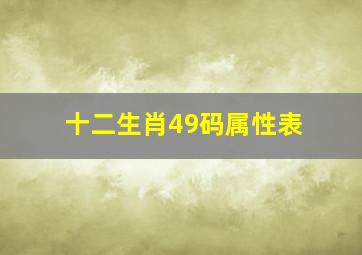 十二生肖49码属性表