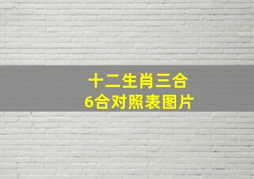 十二生肖三合6合对照表图片