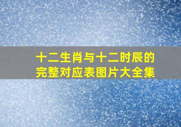 十二生肖与十二时辰的完整对应表图片大全集